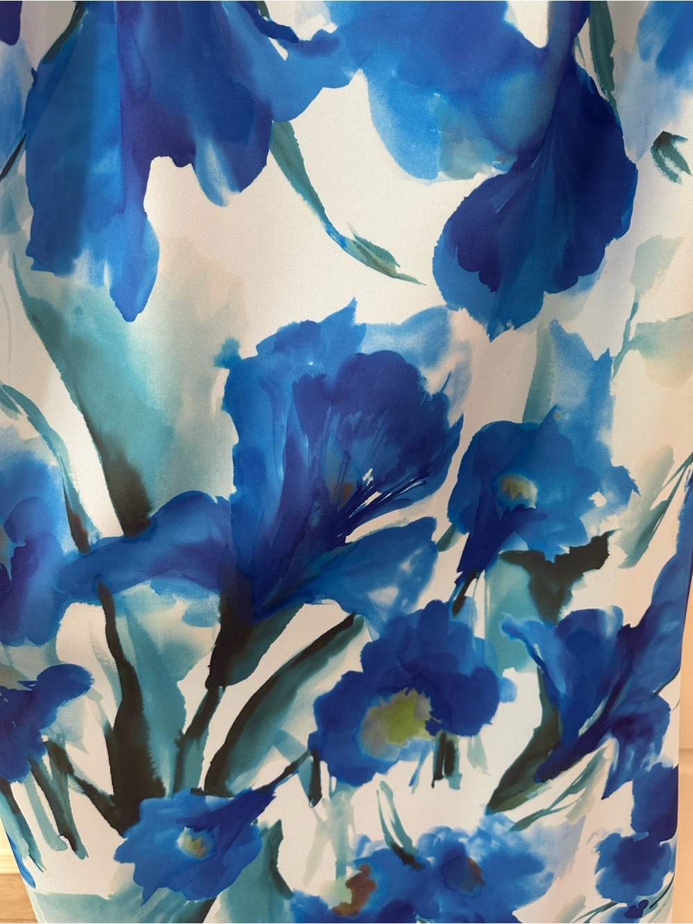 Adrianna Papell Blue Floral One-Shoulder Evening Dress - Picture 7 of 8